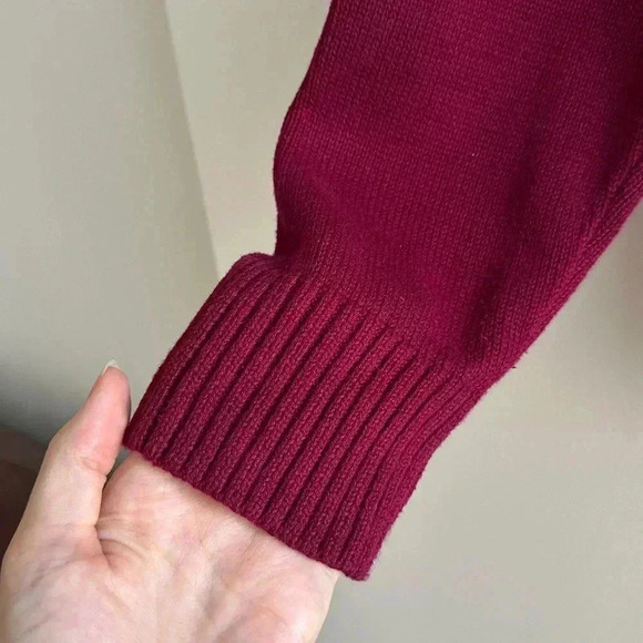 Jeanne Pierre Cowl Neck Solid Knit Sweater, Berry/Purple, Size Large - Picture 3 of 16